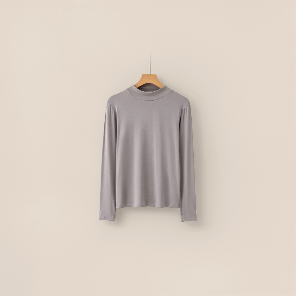 A medium-gray long-sleeved muscular base layer, a slimming and warm base layer, is a basic inner layer for women's sports Application Scenario