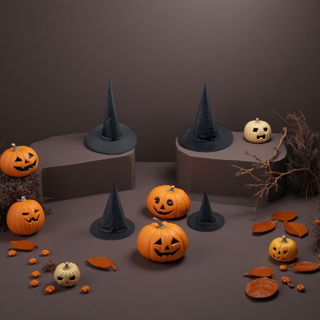 The Black Witch Hat Halloween party prop is suitable for both adults and children and can be adjusted details Picture