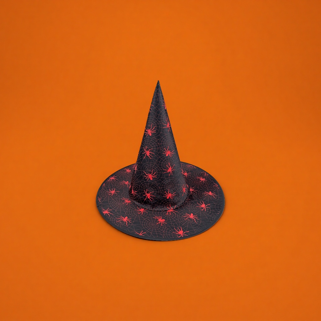 Black spider web pattern wizard hat Halloween party decoration hat Application Scenario