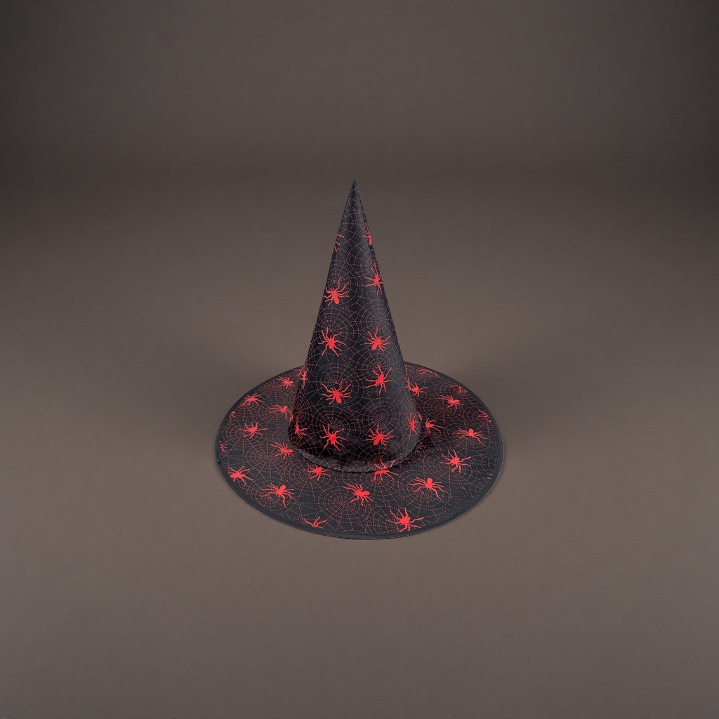 Black spider web pattern wizard hat Halloween party decoration hat details Picture