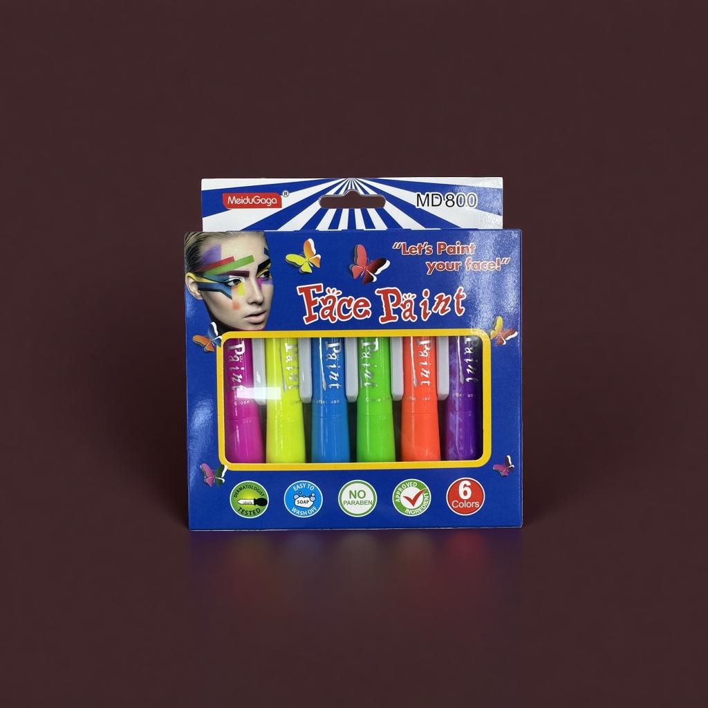 Blue packaging box facial painting paint set, safe for children, non-toxic, washable and detachable Specification image