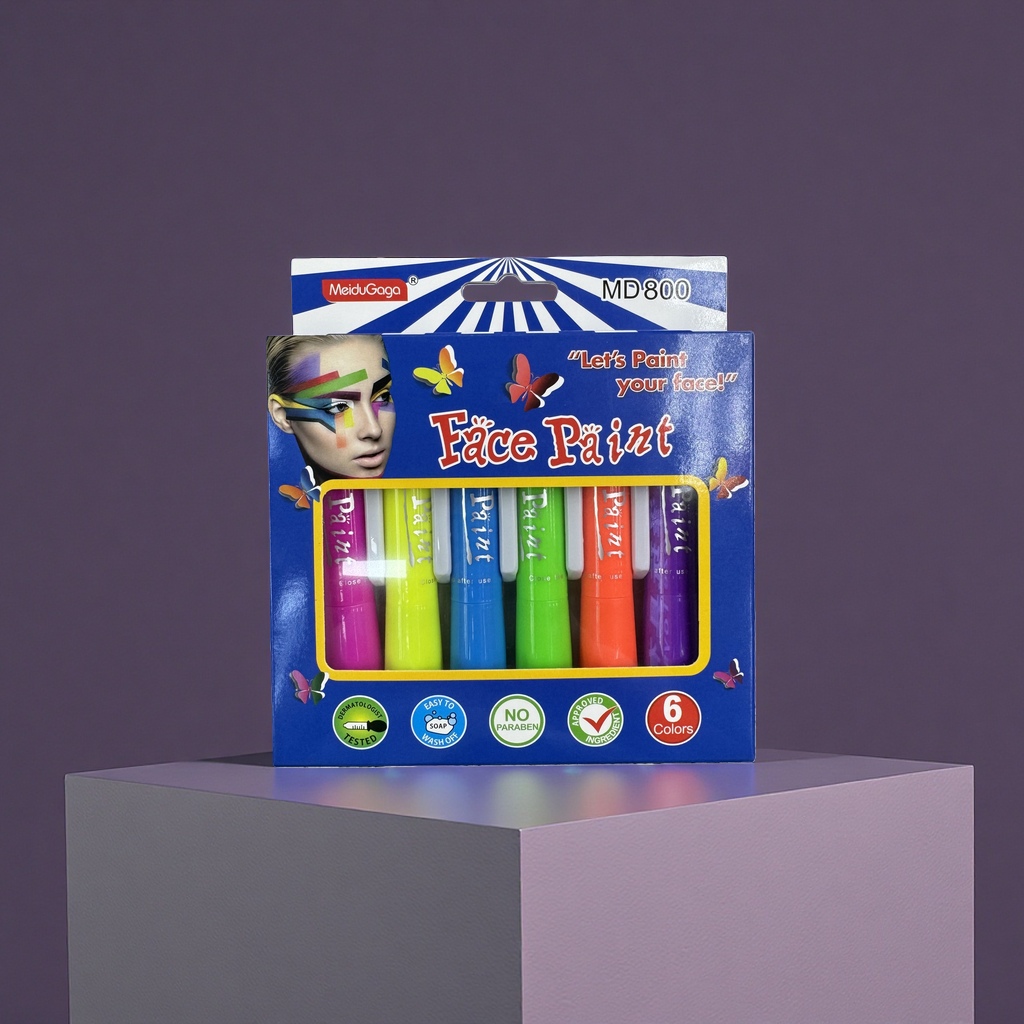 Blue packaging box facial painting paint set, safe for children, non-toxic, washable and detachable details Picture