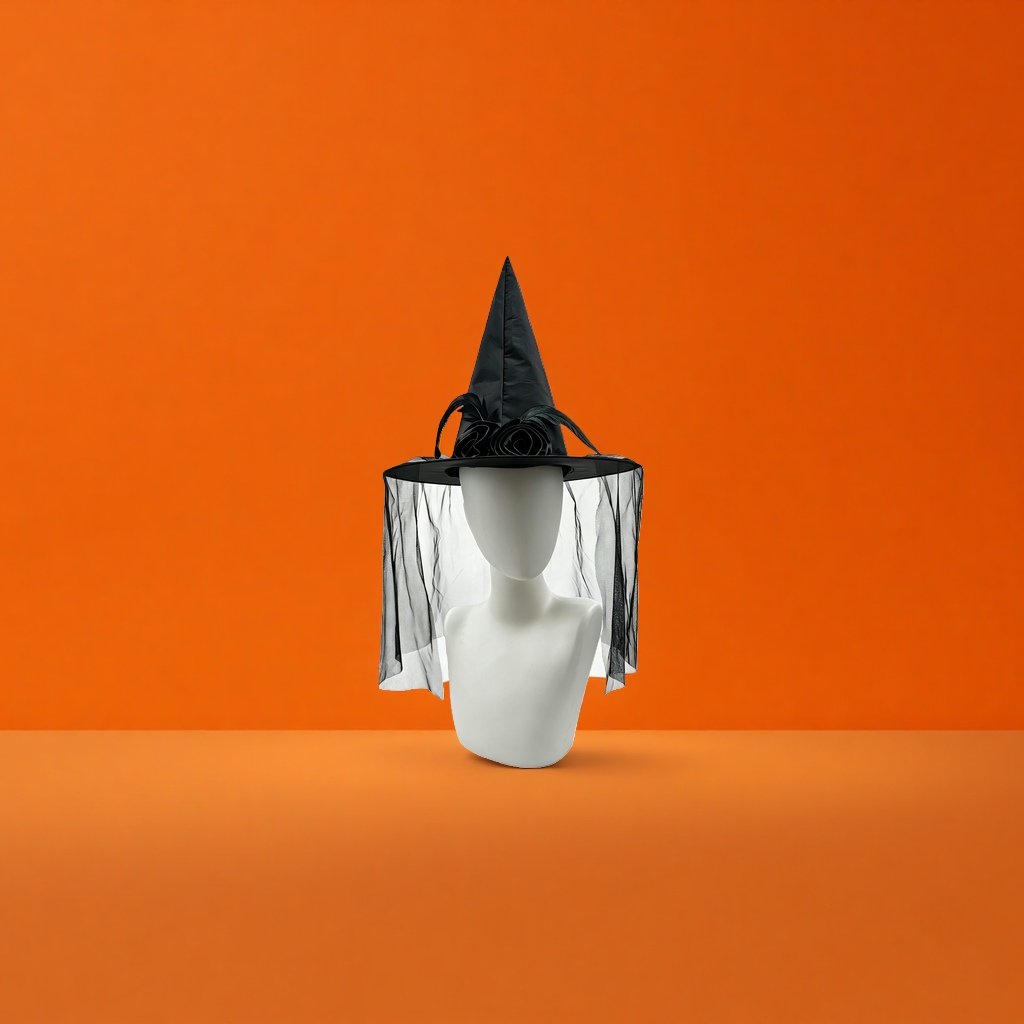 The black witch hat Halloween party decoration is suitable for both adults and children details Picture