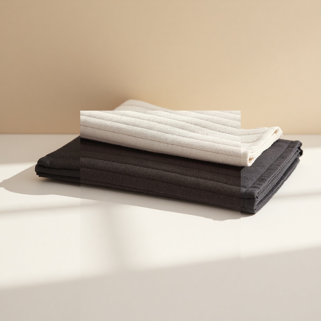 Off-white and dark brown striped knitted fabric, elastic cotton-polyester blend, 150cm wide, suitable for both clothing and home textiles Specification image