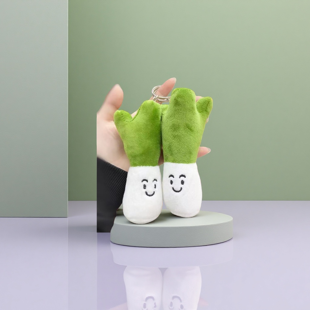 绿色白菜造型钥匙扣 可爱蔬菜风挂件 时尚百搭小物