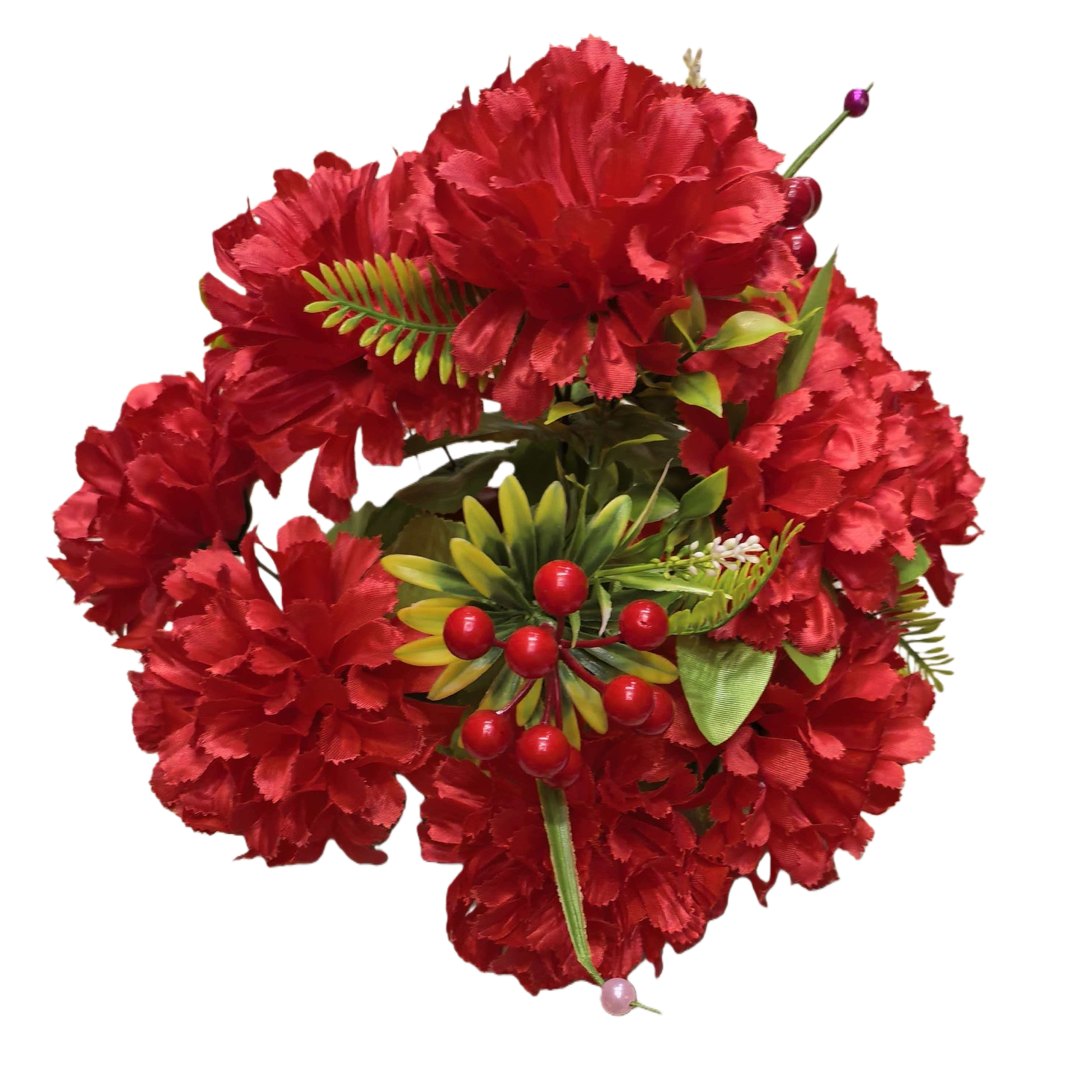 Red artificial flower bouquets for living room decoration, wedding ornaments, and artificial rose flower arrangement Item Picture
