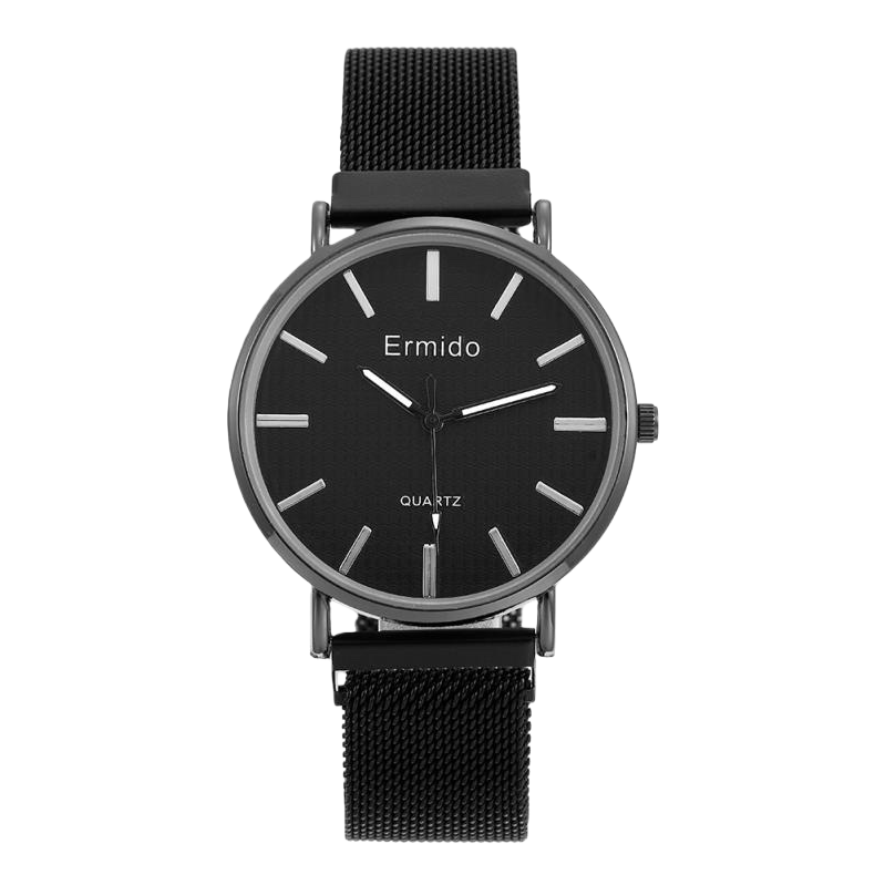 ساعة ساعة ساعة كوارتز للرجال سوداء Item Picture