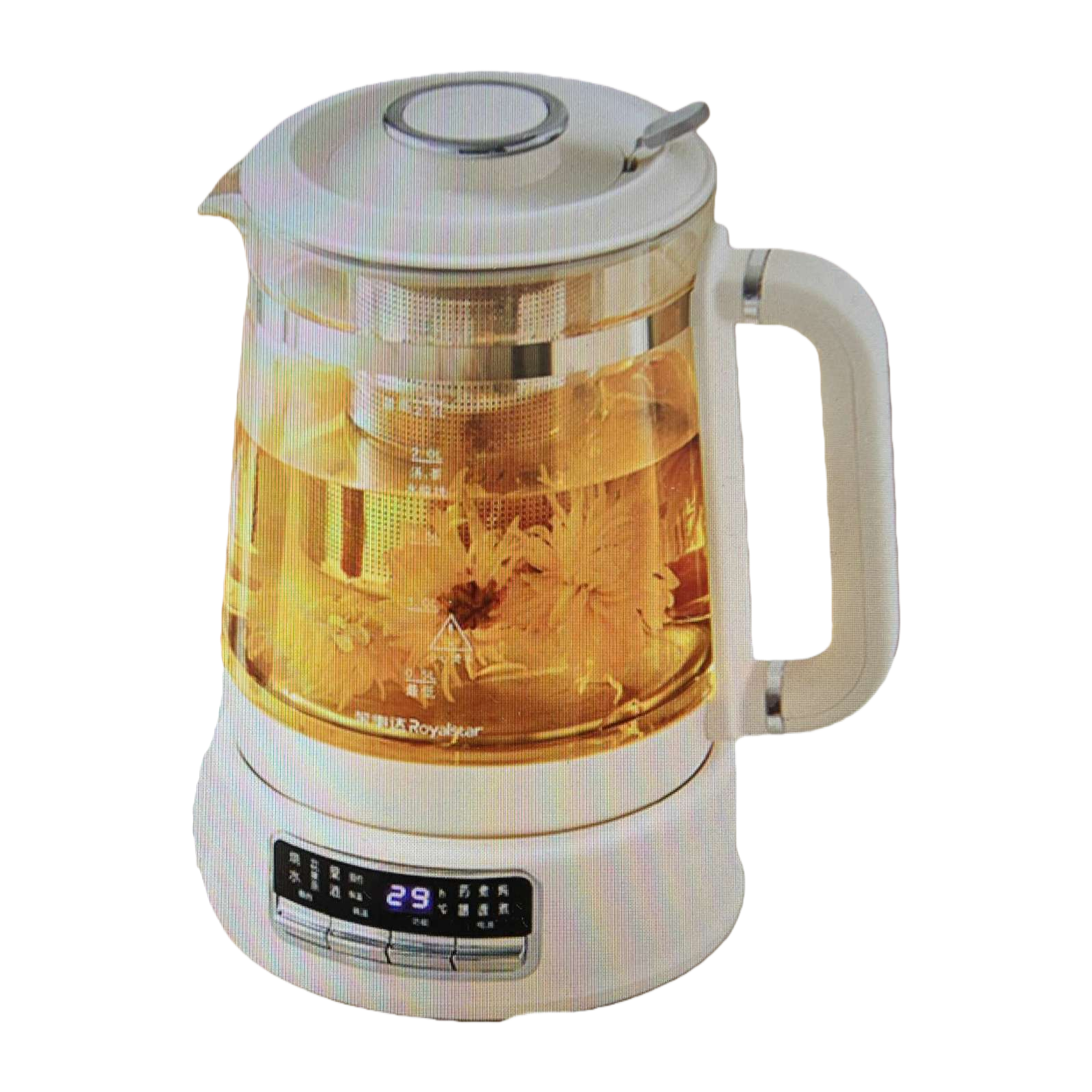 White electric kettle, household quick boiling kettle, 1500W high-power stainless steel insulated kettle Item Picture