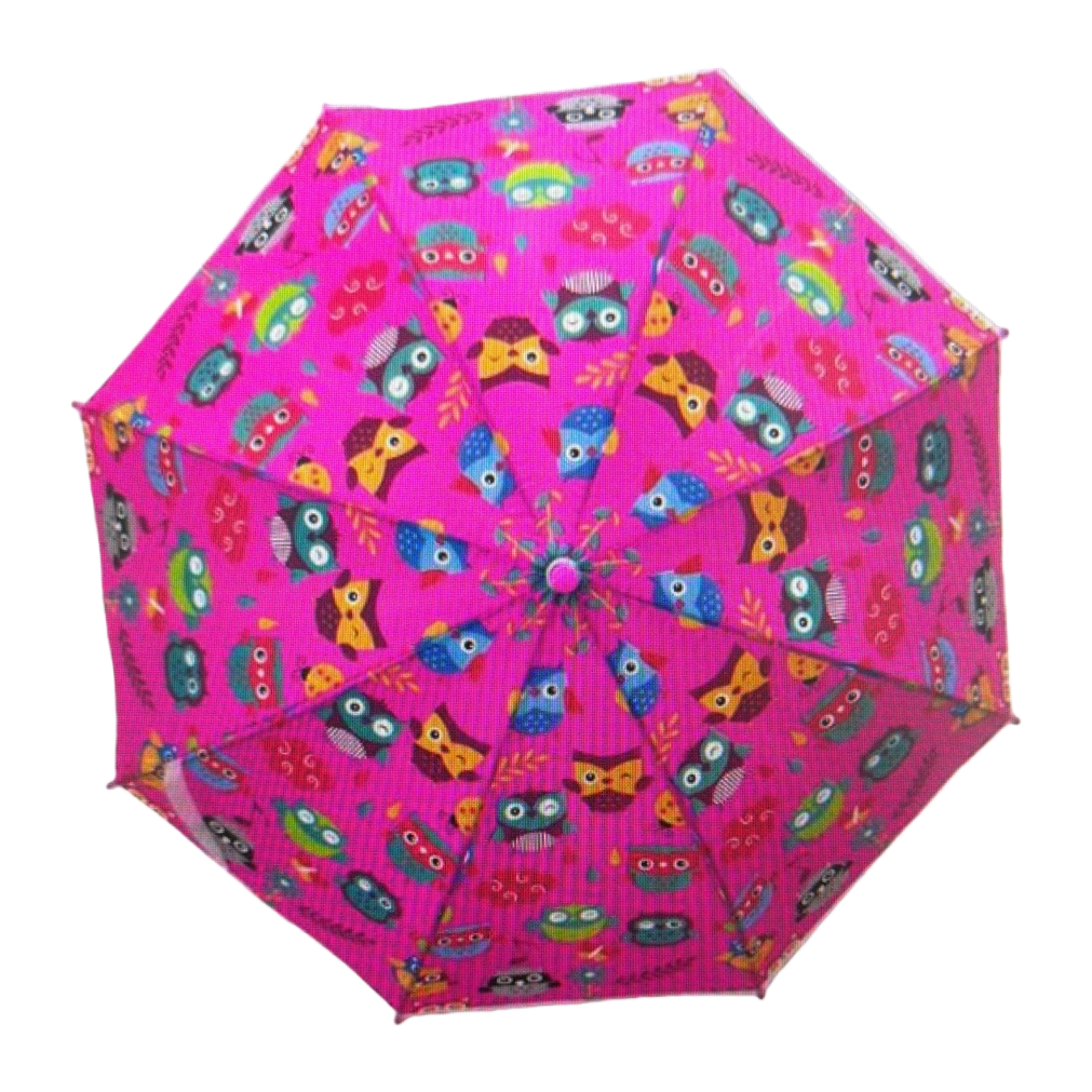 Pink owl-patterned all-weather umbrella, waterproof, sun-proof, lightweight and foldable ladies' umbrella Item Picture