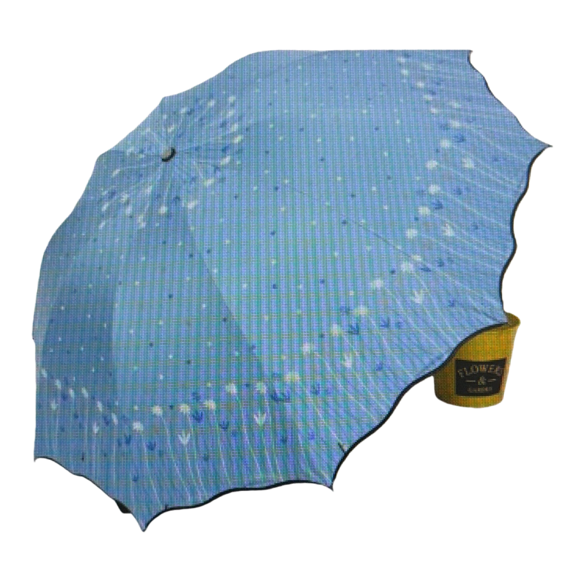 Blue wavy edge all-weather umbrella, waterproof, sun-proof, lightweight and foldable, specially designed for ladies Item Picture