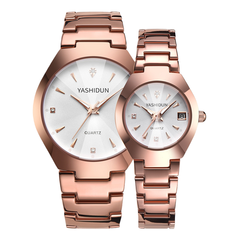Rose gold couple watches, fashionable and simple, unisex watches Item Picture