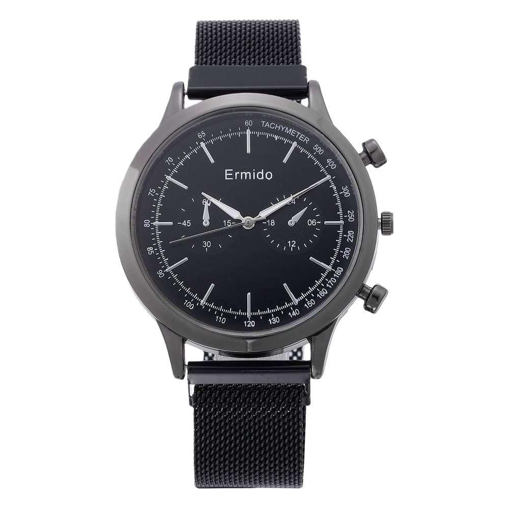 Black dial stainless steel mechanical watch for men's business dress Item Picture