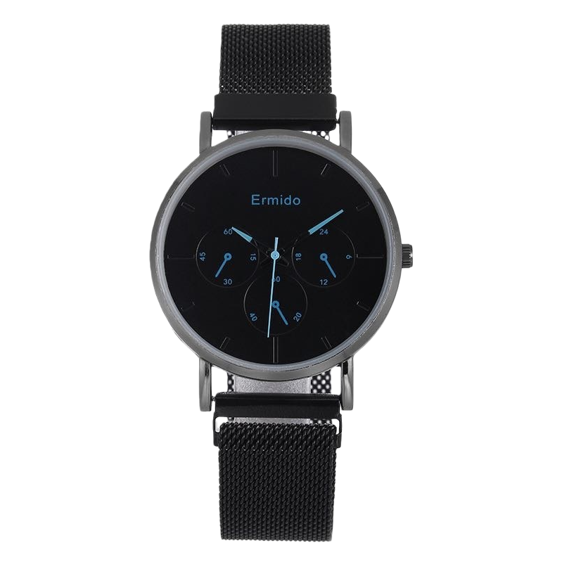 Black dial, stainless steel strap, men's automatic mechanical watch for business and casual use Item Picture