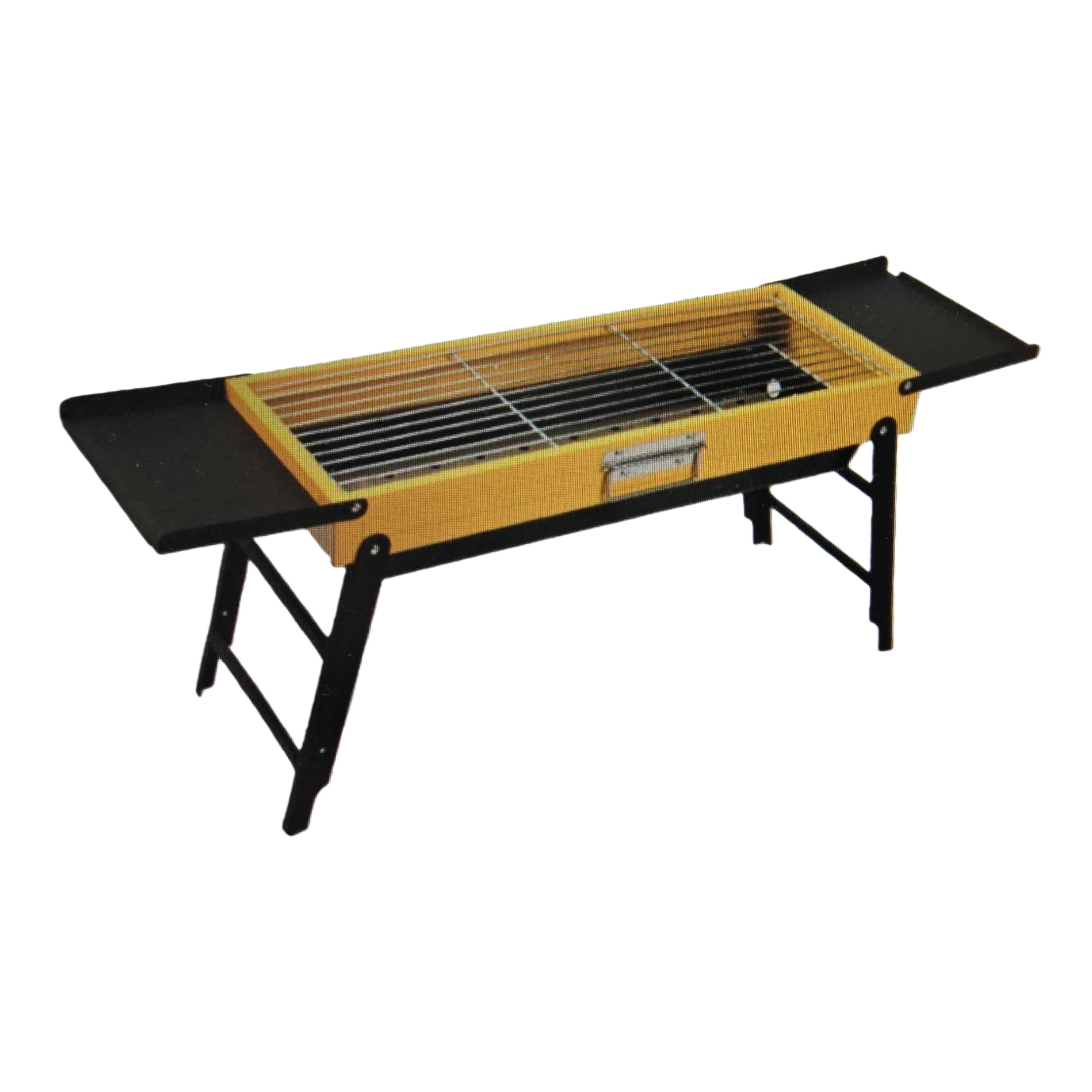 Yellow portable barbecue grill, outdoor camping, home stainless steel barbecue grill Item Picture