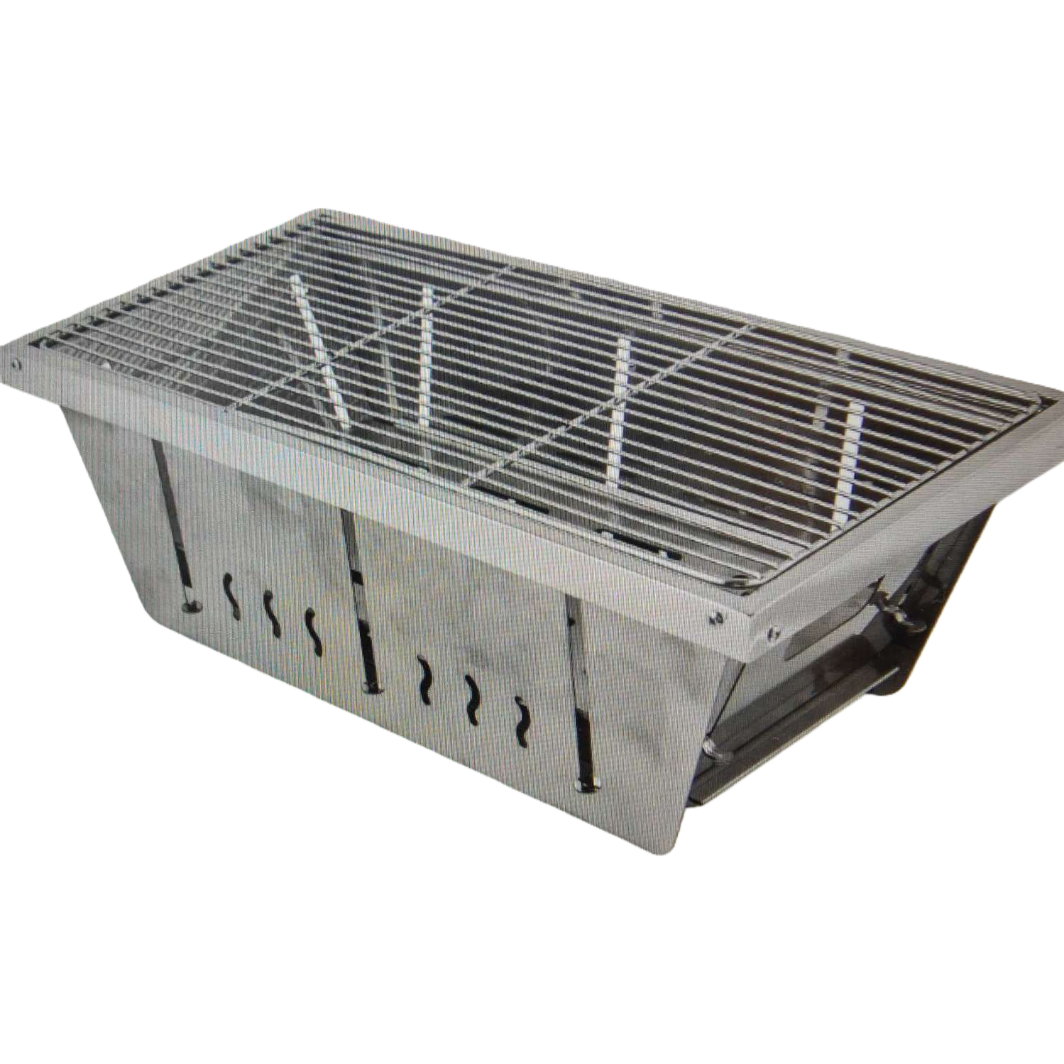 Silver metal household barbecue grill, outdoor portable folding barbecue grill Item Picture