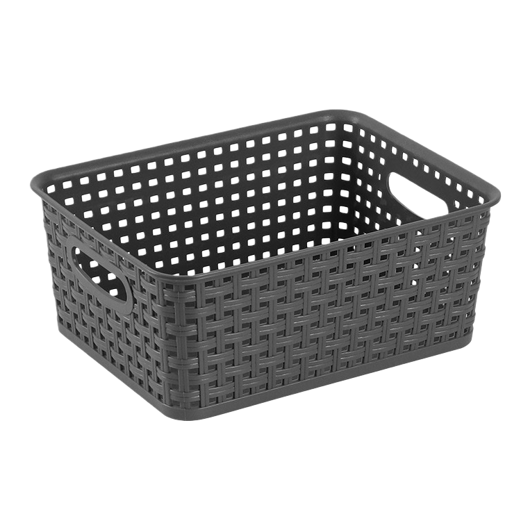 Grey woven texture storage basket, home storage basket, multi-functional organizing basket Item Picture