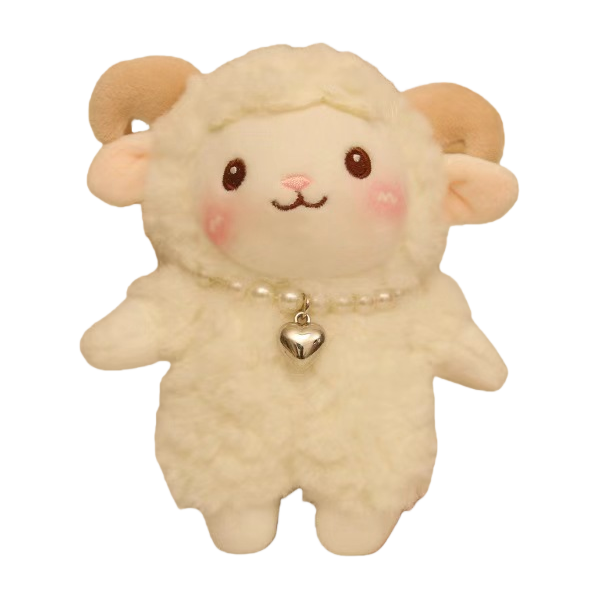 White plush little lamb doll, cute and adorable throw pillow, plush toy, children's gift Item Picture