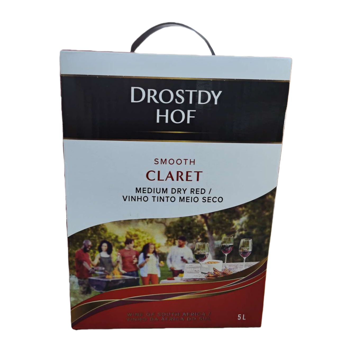 卓斯迪庄园（DROSTDY HOF）柔顺波尔多风格半干红葡萄酒 5L盒装白底实物图