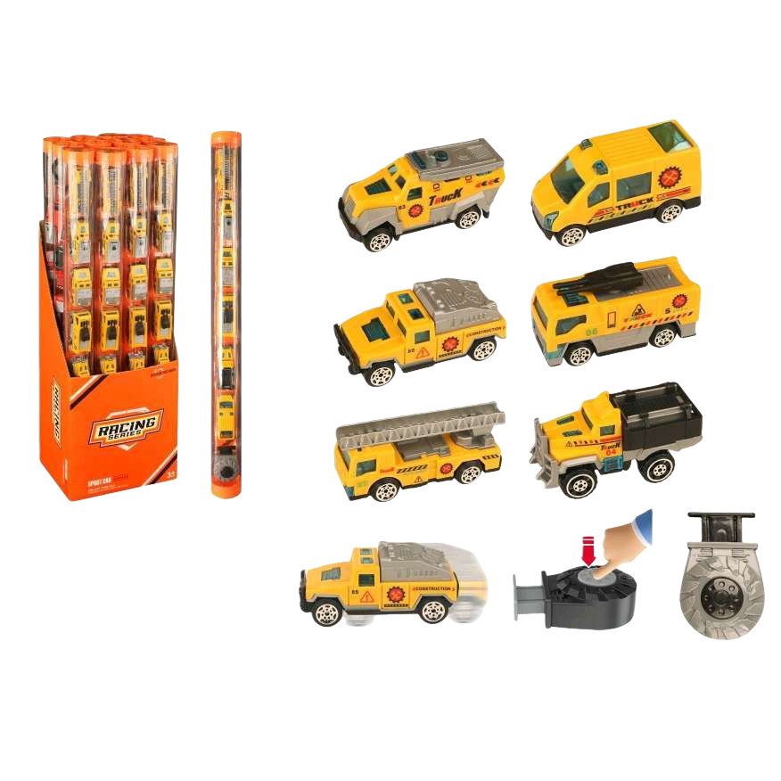 Yellow engineering vehicle toy set, a simulation of construction machinery and movable children's educational toys Item Picture