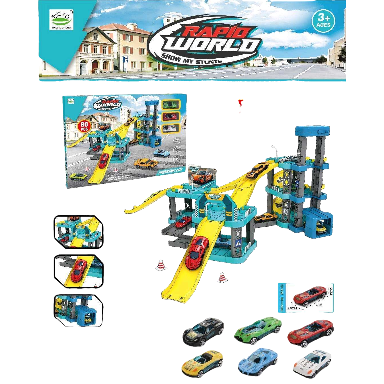 Bloques de construcción de colores estacionamiento juegos de juguetes para niños puzzles construcción temprana bloques de construcción modelos de coches Item Picture