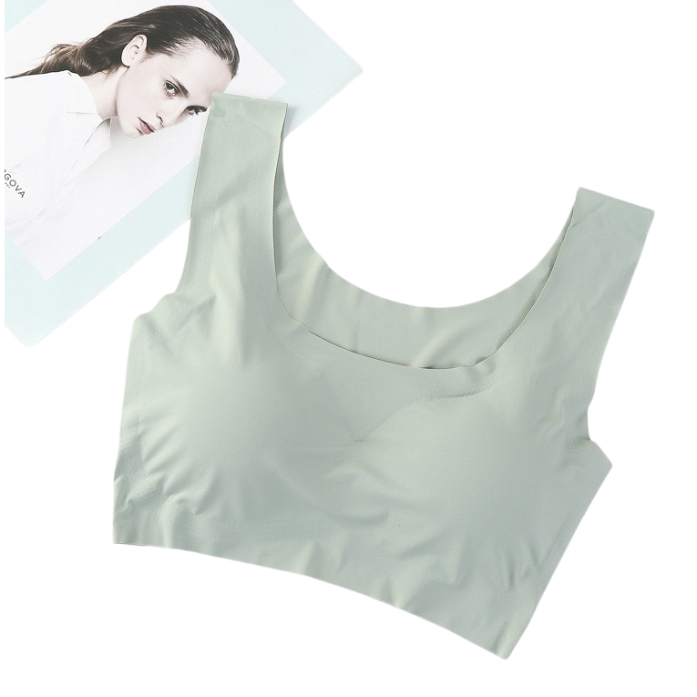 Light green seamless vest for women, pure cotton breathable inner layer basic style Item Picture