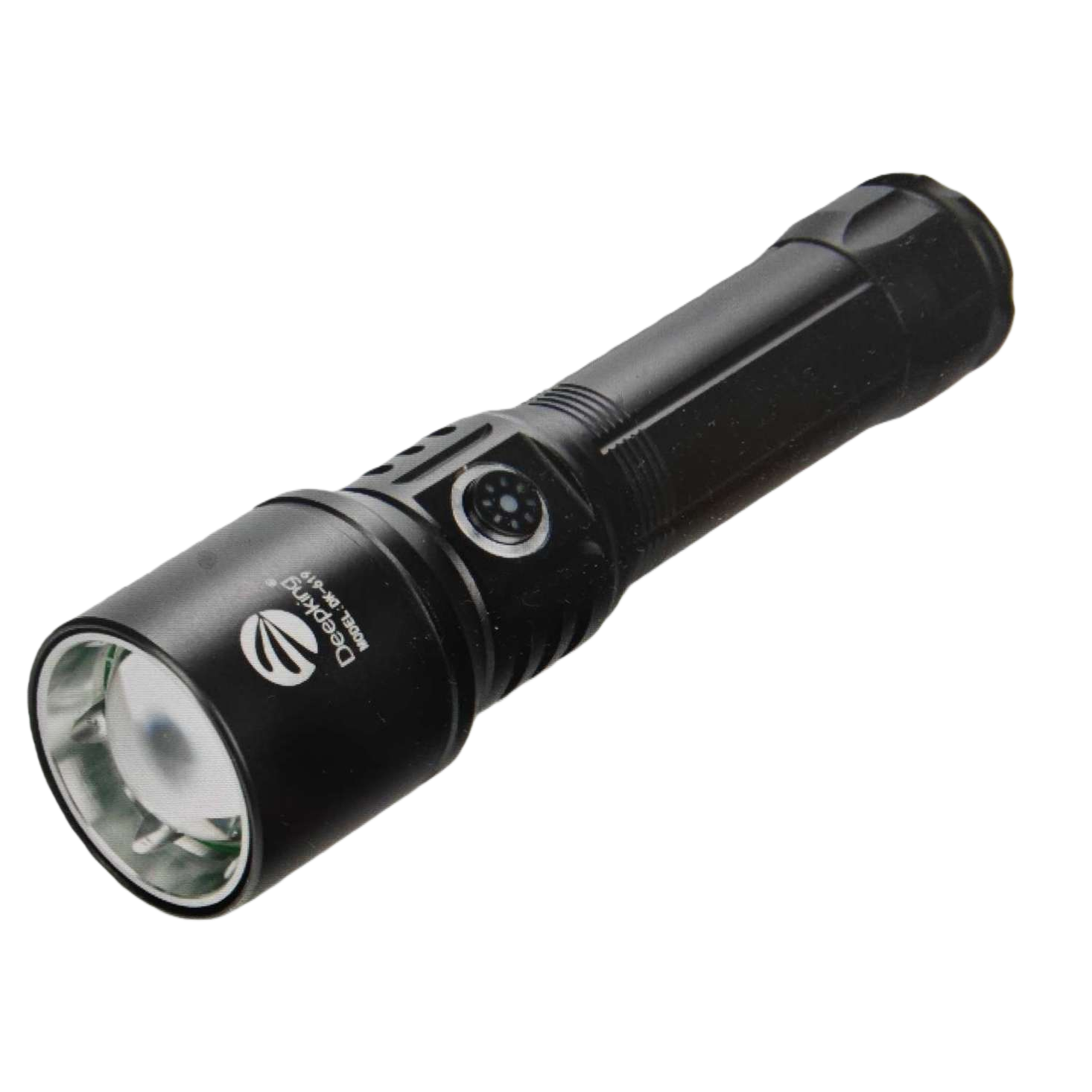 Black flashlight, strong light, waterproof, rechargeable portable LED lighting tool Item Picture