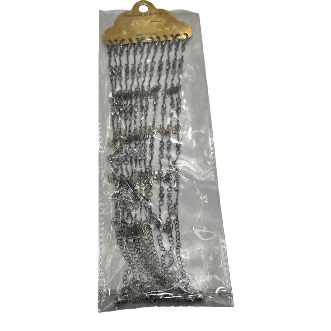 Cadena de plata en bolsa de plástico transparente adornos moda 100 accesorios pulsera collar universal Item Picture