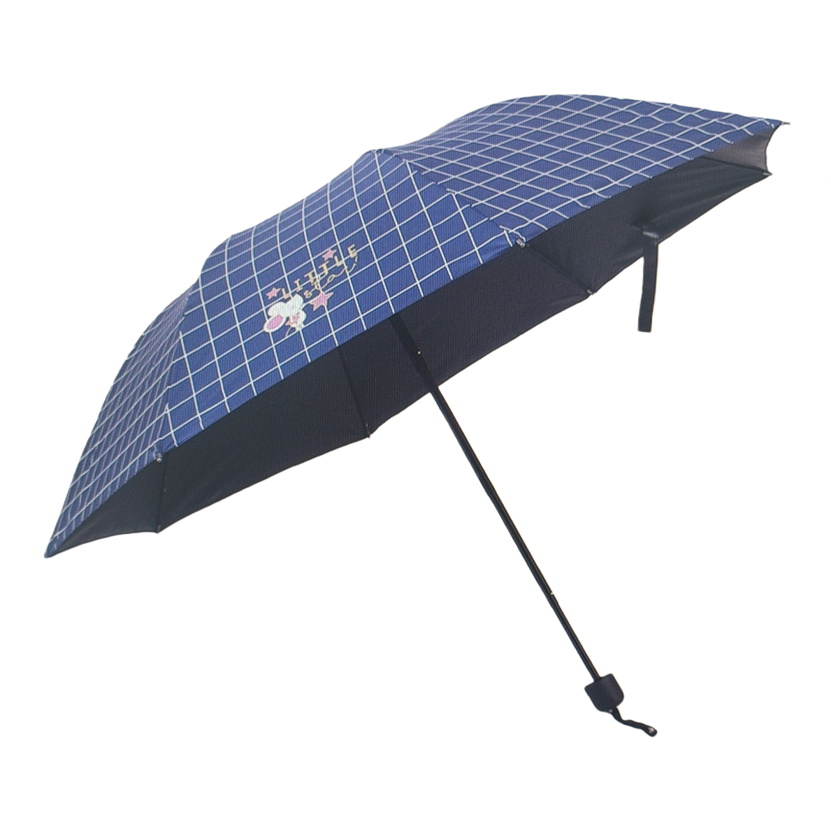 Azul tartan patrón sol y lluvia paraguas automático de doble uso resistente al agua y protección solar portátil plegable mango largo Item Picture
