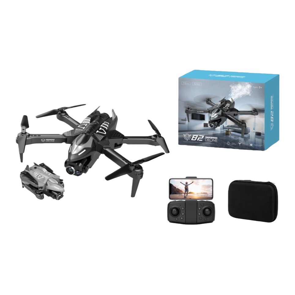 V82 Spray 8K optical flow positioning Black folding drone Portable Aerial photography Remote Control Intelligent return Item Picture