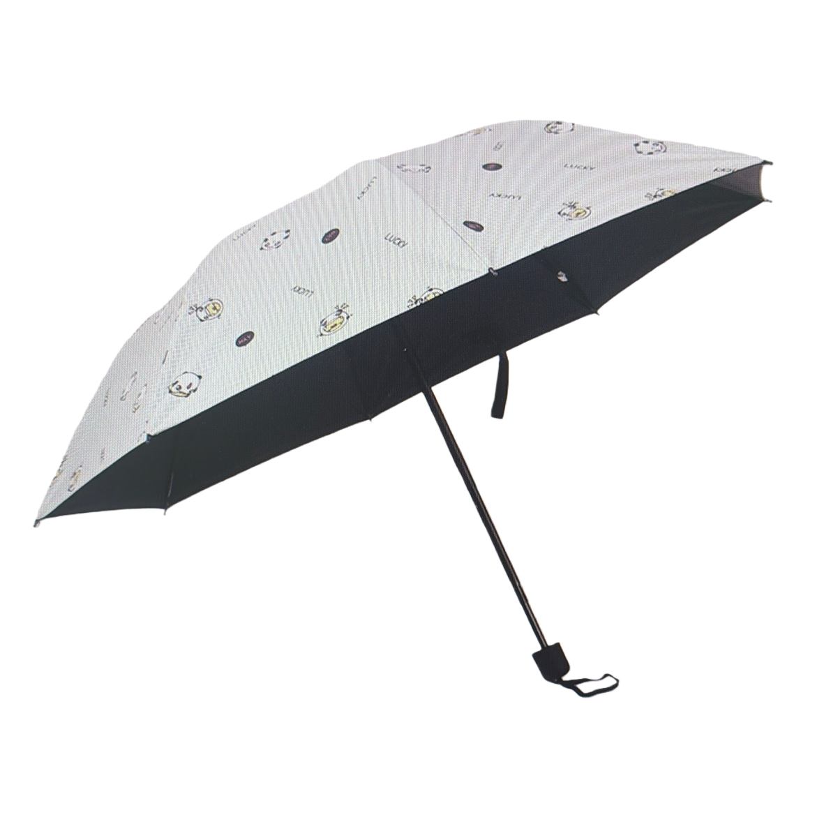 The white printed all-weather umbrella is lightweight and foldable, providing sun protection, wind protection and water resistance Item Picture