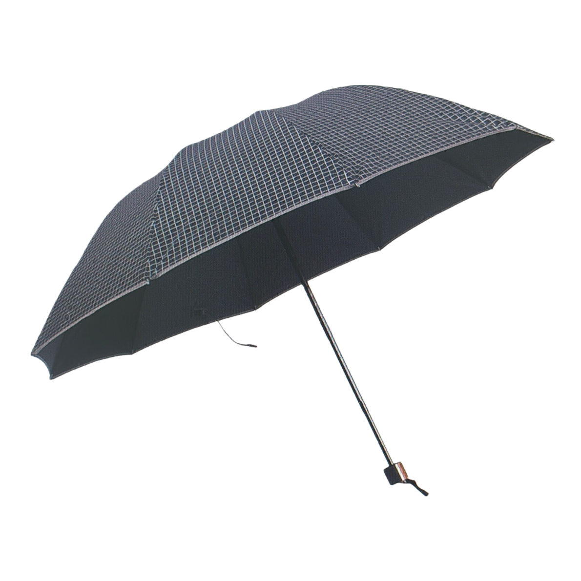 Negro cuadros auto abierto y cerrado soleado y lluvia paraguas de doble uso impermeable protección solar ligero plegable Item Picture
