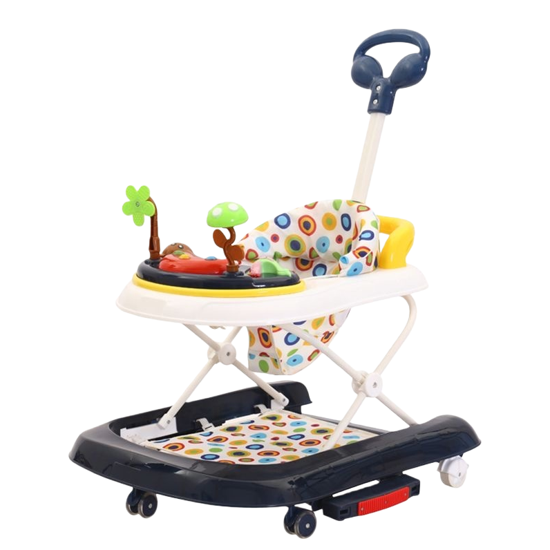The colorful patterned baby walker is safe, stable, foldable and equipped with musical handrails Item Picture