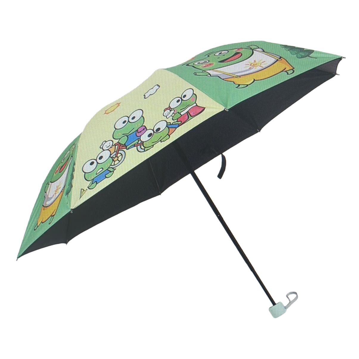 Verde dibujos animados rana patrón sol y lluvia paraguas de doble uso Item Picture