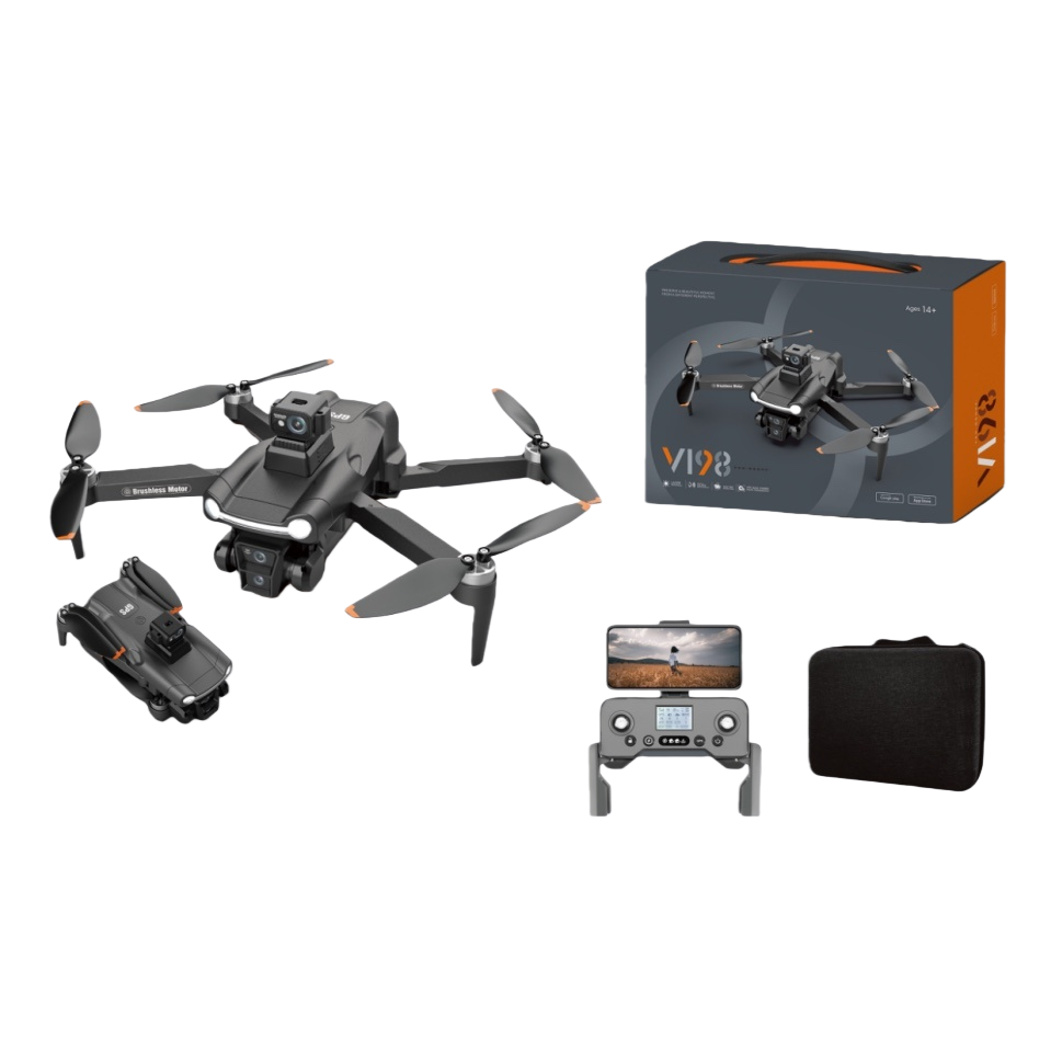Black folding drone V198 portable aerial photography remote control high-definition image transmission Item Picture