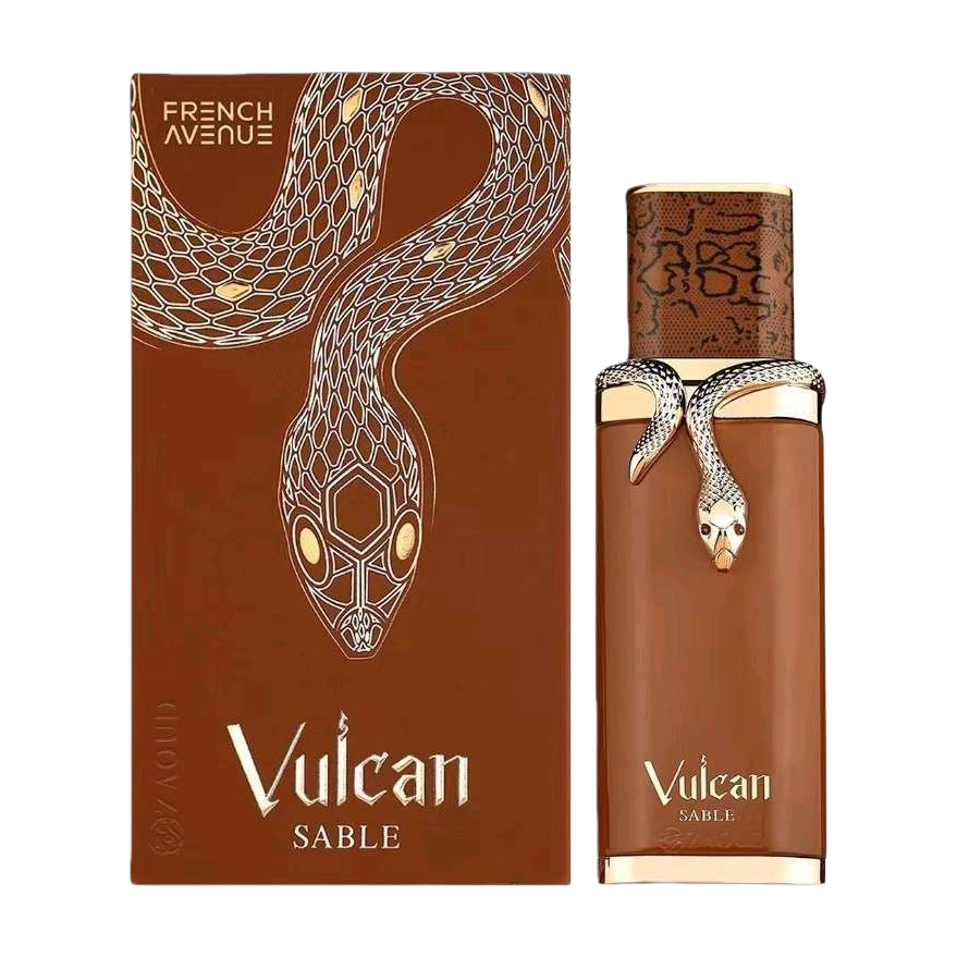 Vulcan SABLE Brown snake-shaped perfume, metal snake decoration, white snake pattern, FRENCH AVENUE Item Picture