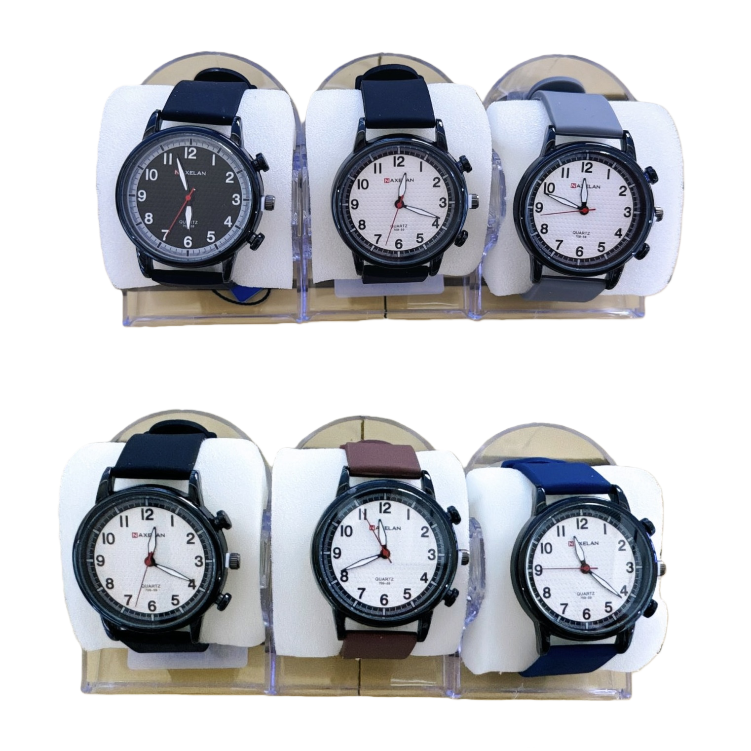 Six watch display stands, wooden rotating watch storage racks, scratch-resistant and dust-proof desktop ornaments Item Picture