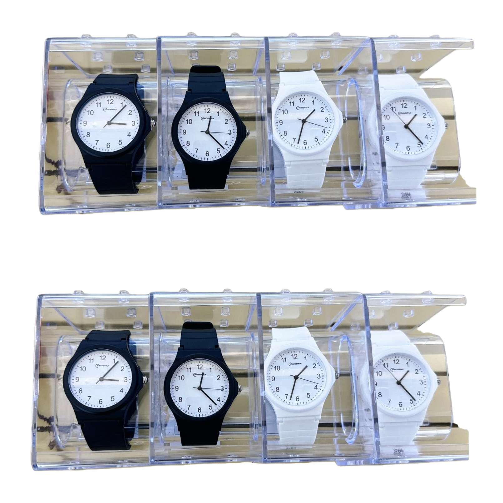 Black strap and white dial watch black strap and black dial watch white strap and white dial watch combination Item Picture