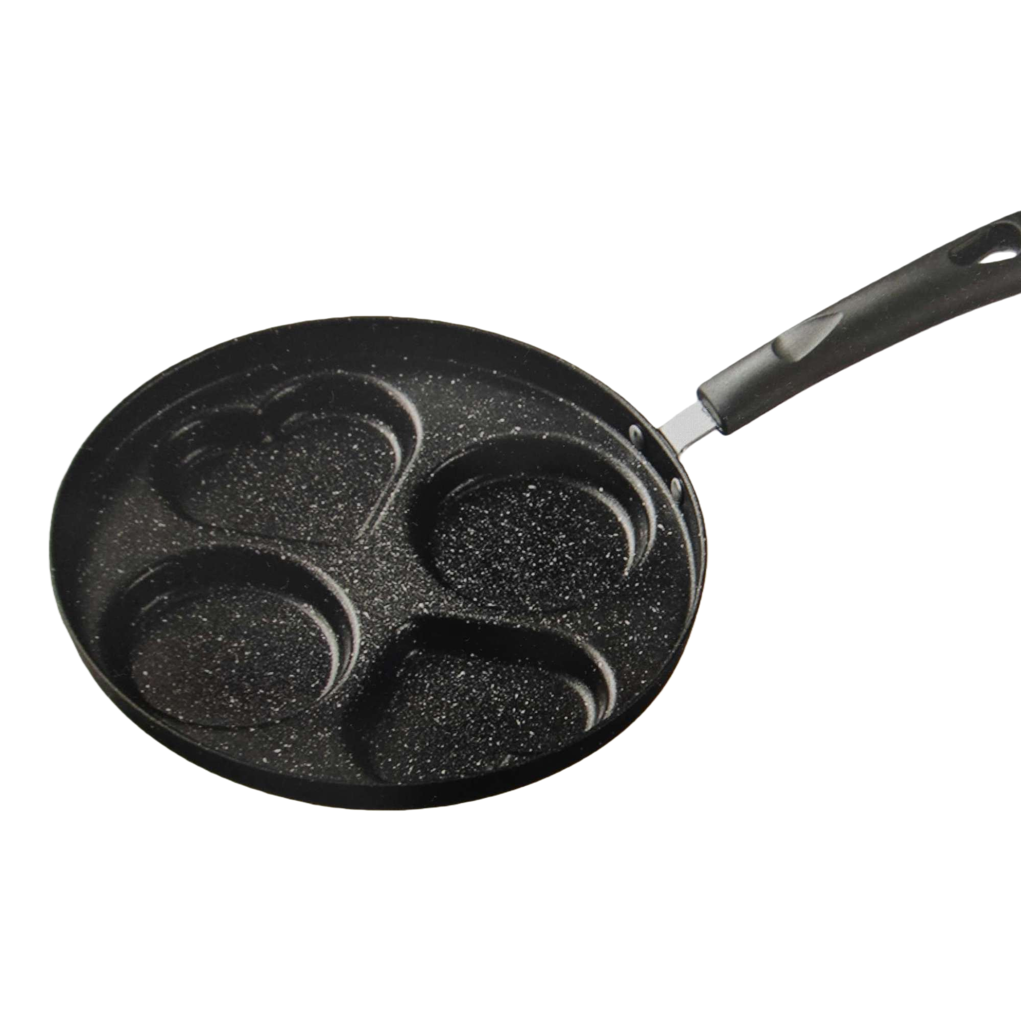 وعاء مقلي أسود مع مقبض دائري على شكل قلب ليست مقلاة Item Picture