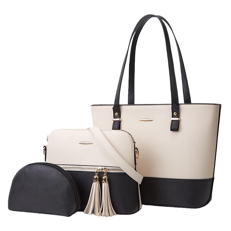 Arroz blanco negro patchwork bolsa traje mujer commuter versátil moda un hombro bolsa crossbody Item Picture