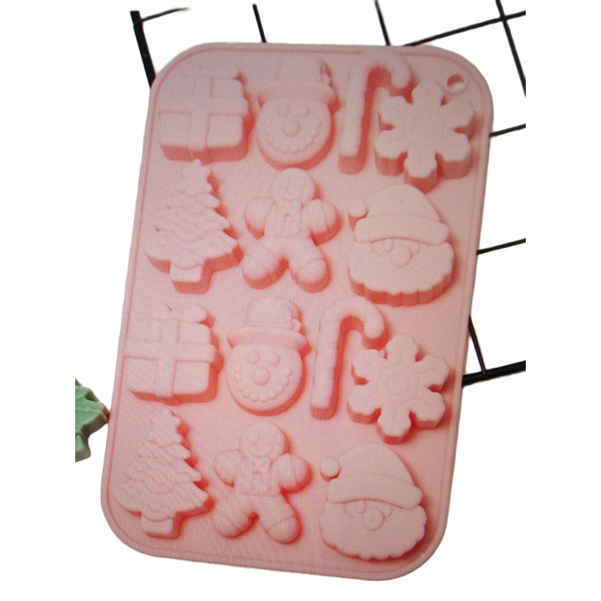 Pink Christmas-themed silicone mold baking DIY cakes, cookies, fondant special food grade Item Picture