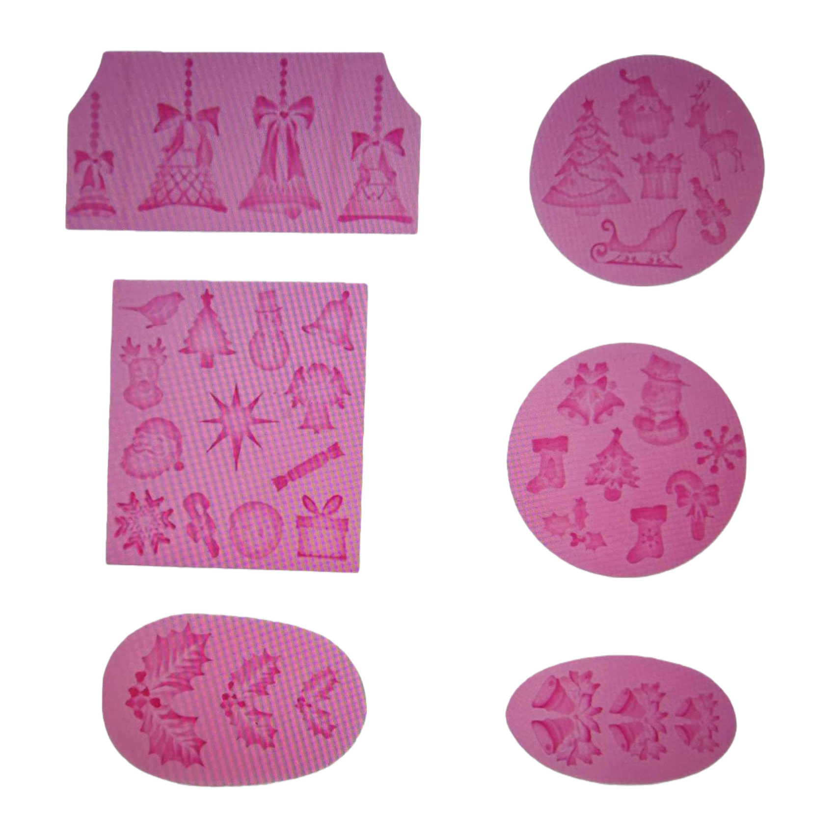 Pink Christmas-themed mold pattern baking DIY snowflake bell Christmas tree shape Item Picture