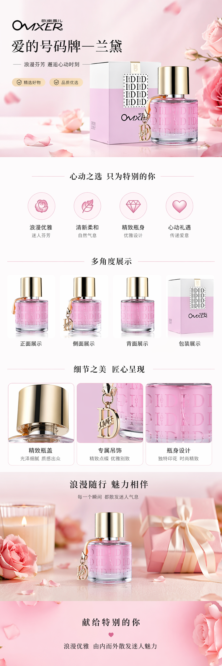 Elegant and simple pink perfume gift box set pic 1