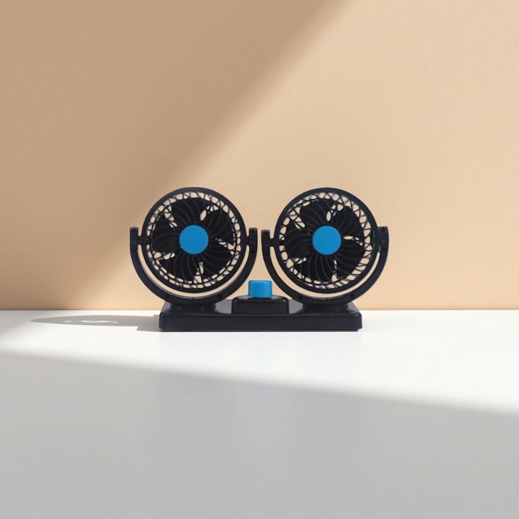 Black dual-head fan, home silent desktop small fan, adjustable speed and rechargeable Application Scenario