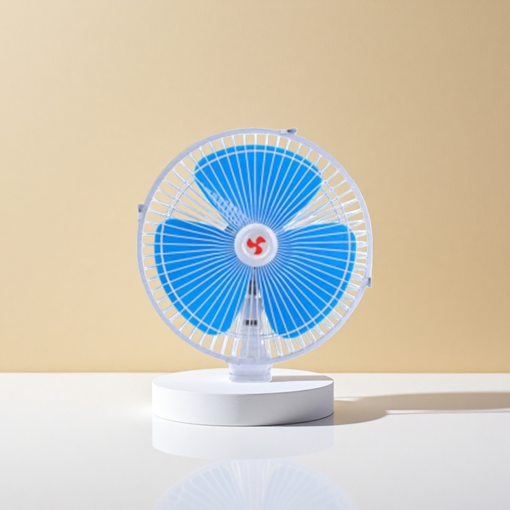 المروحة الزرقاء على الأرض تصمد في الهواء في زاوية واسعة من الهواء Specification image