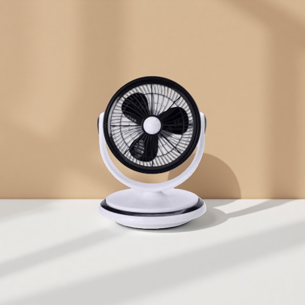 Black blade and white base floor fan, quiet and energy-saving for home use, suitable for bedrooms and living rooms