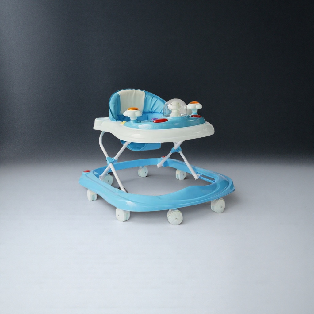 Andador azul del bebé engrosado material de PP plegable y portátil entrenamiento interior para el hogar Specification image