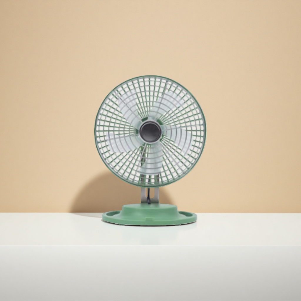 Green small table fan, home silent and energy-saving desktop fan, USB charging, portable and mini Specification image