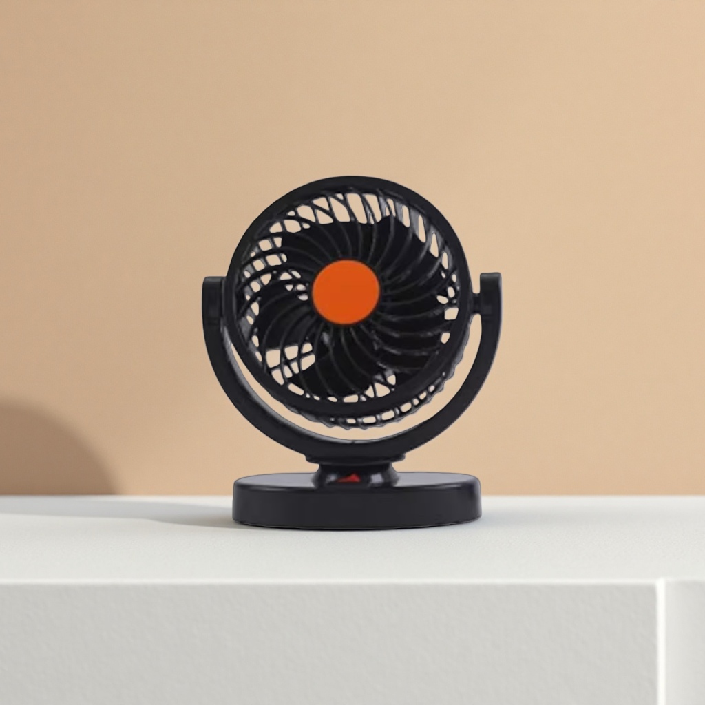 Black mini fan, USB charging, portable and silent, suitable for desktop, office and dormitory