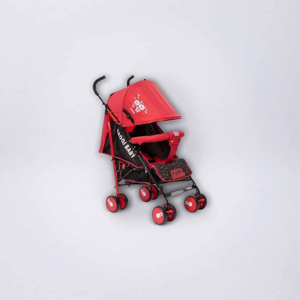 The red baby stroller is lightweight, foldable, suitable for both sitting and lying down, with a shock-absorbing design and high view, offering multiple functions Application Scenario