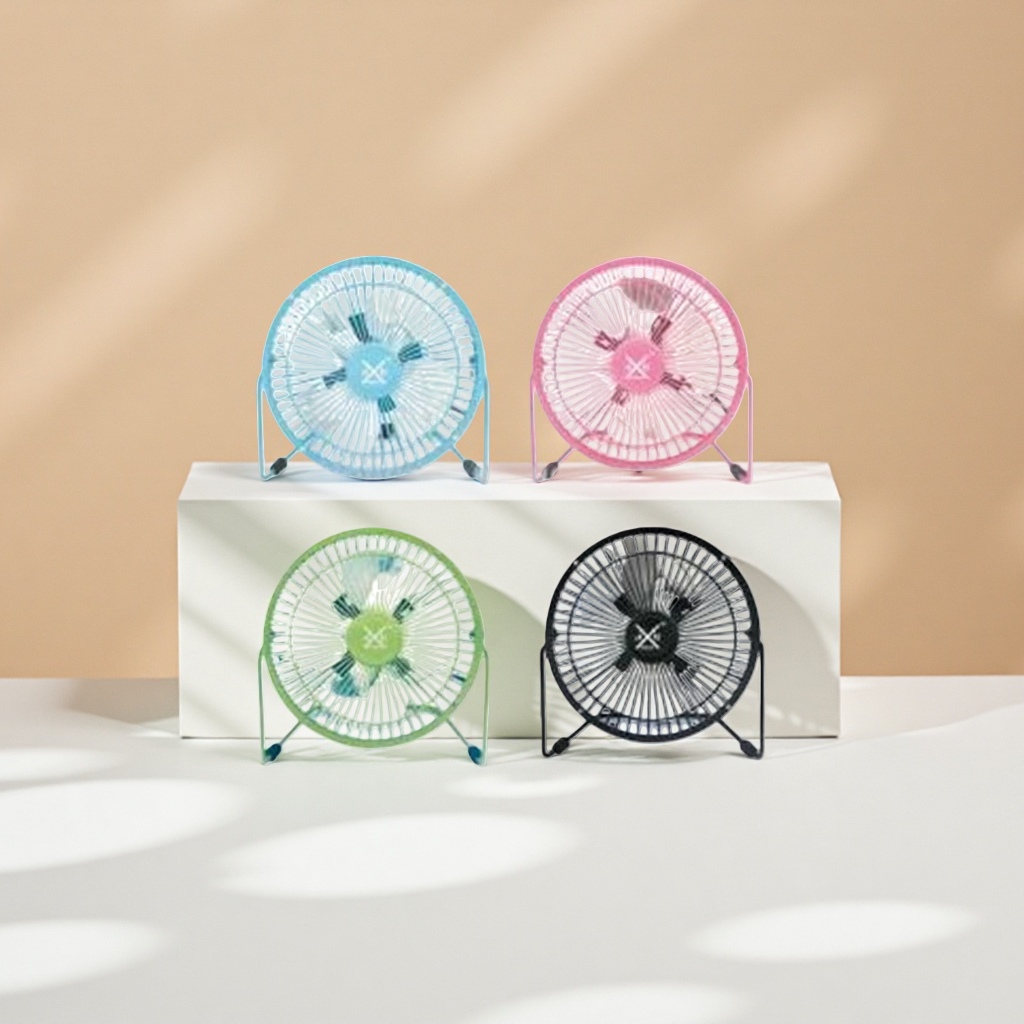 Colorful small fan, USB charging, mini portable, silent desktop, suitable for office, student dormitory